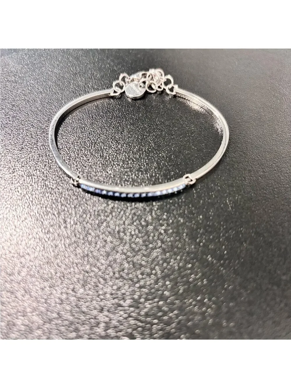Chic Silver Bracelet with Sky Blue Dazzling Accents - never worn